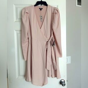 Express Dusty Pink mini wrap dress Size Small NW with tag